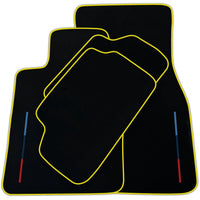 Black Floor Mats For BMW G61 (2023-2026) Touring With 3 Color Stripes Tailored Set Perfect Fit | Various Trim Colors