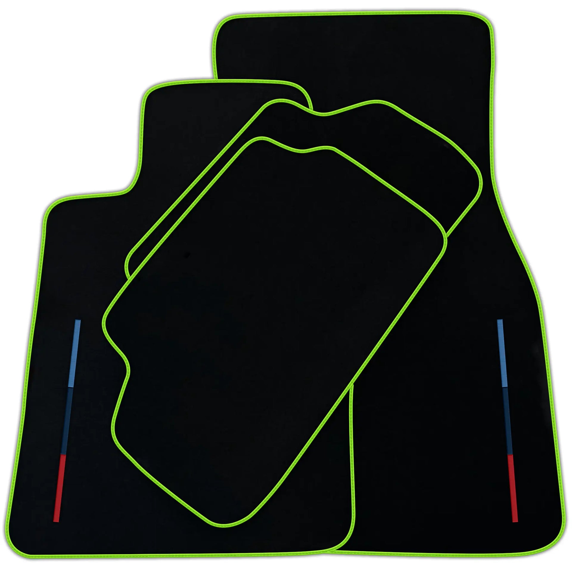 Black Floor Mats For BMW X5M E70 SUV With 3 Color Stripes Tailored Set Perfect Fit | Various Trim Color