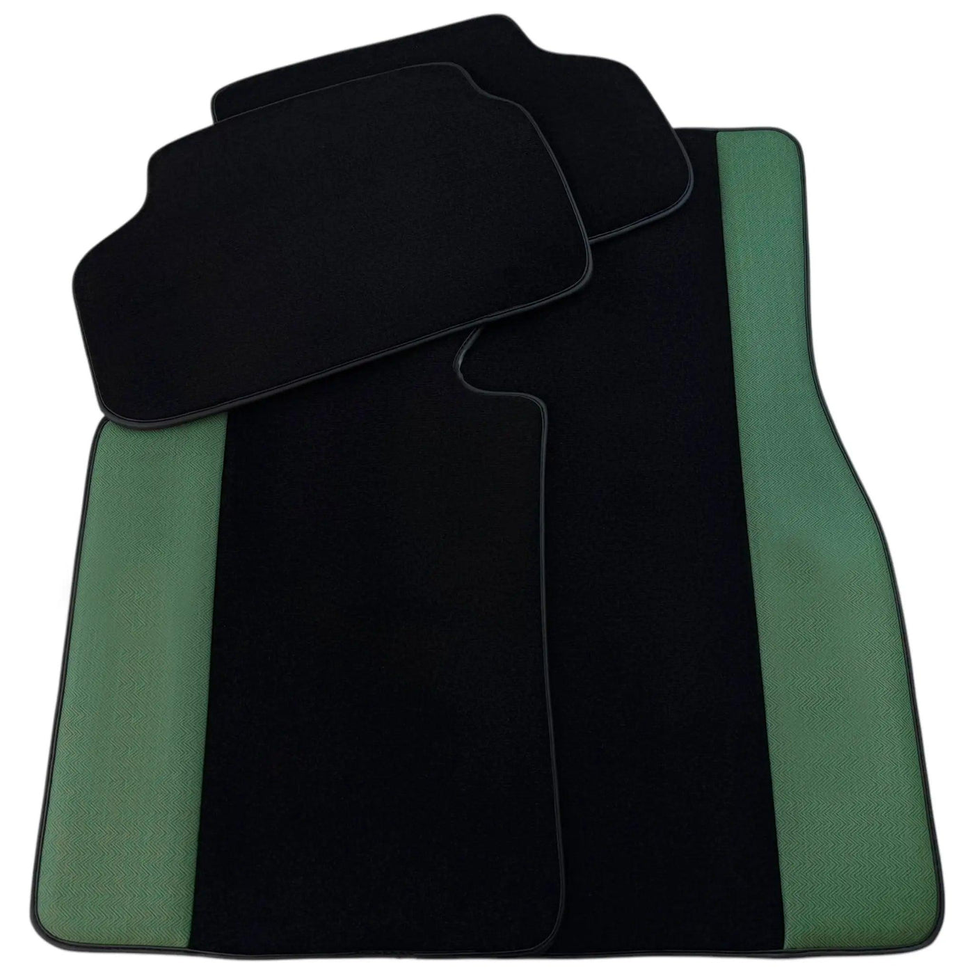 Black Floor Mats for BMW U06 (2022-2026) | Green Leather Borders