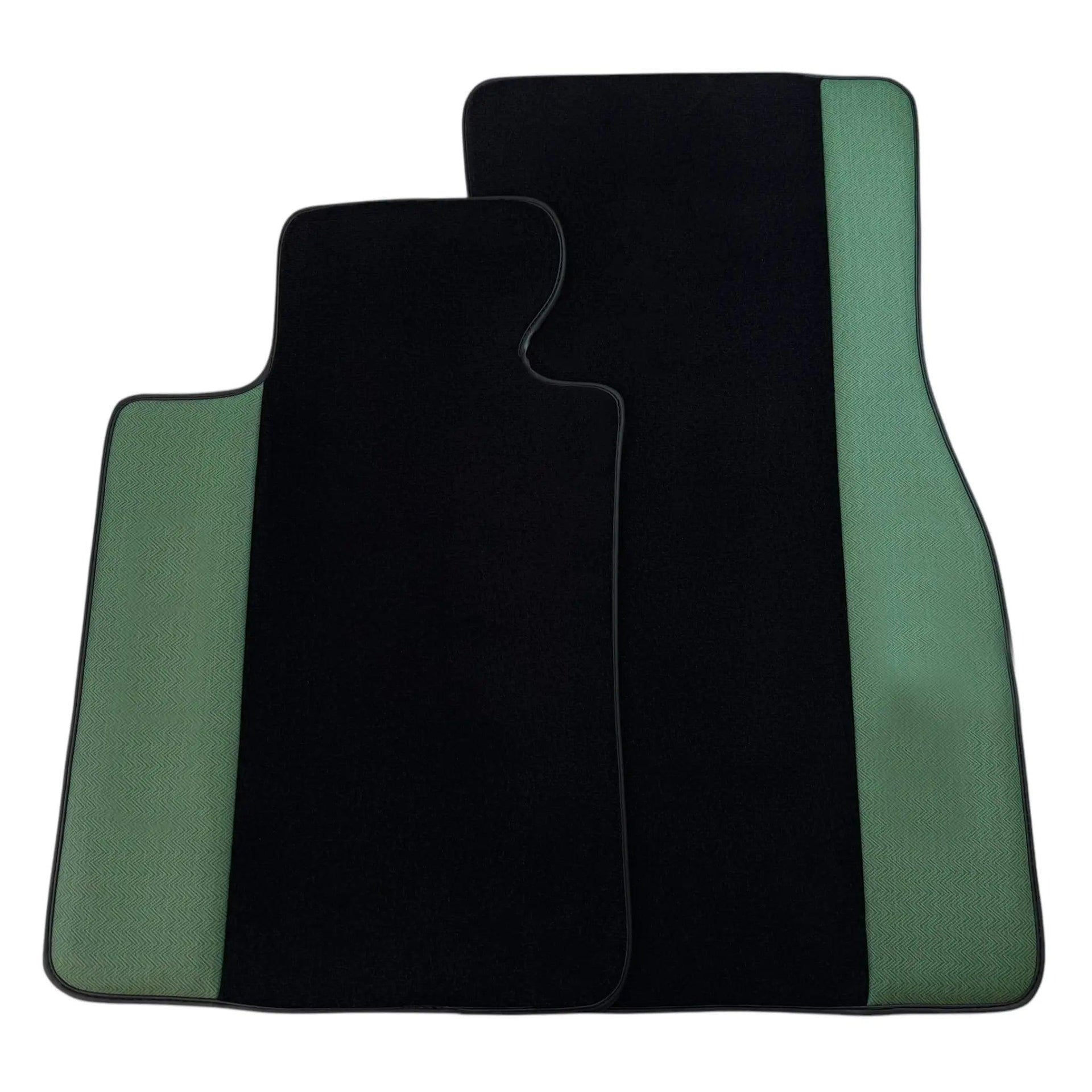 Black Floor Mats for BMW Gran Tourer F46 (2015-2022) 7 Seats | Green Leather Borders