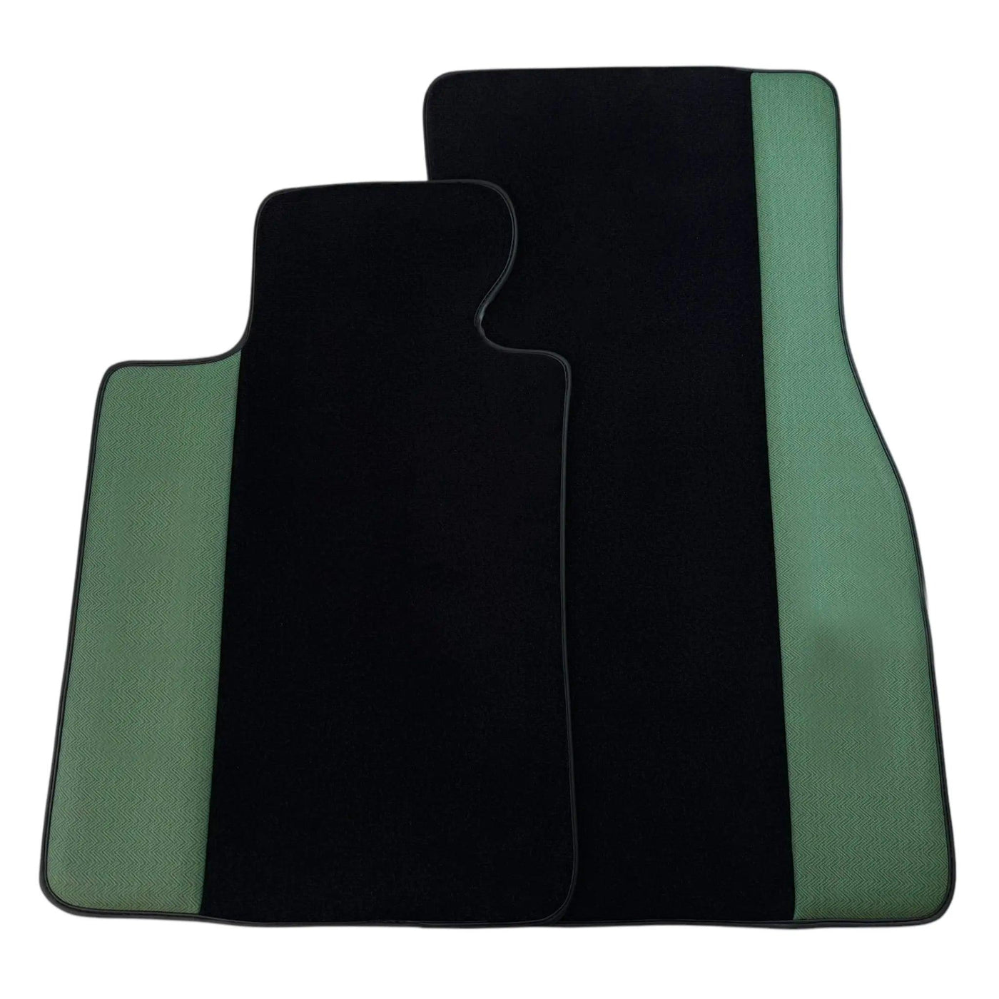 Black Floor Mats for BMW Gran Tourer F46 (2015-2022) 5 Seats | Green Leather Borders
