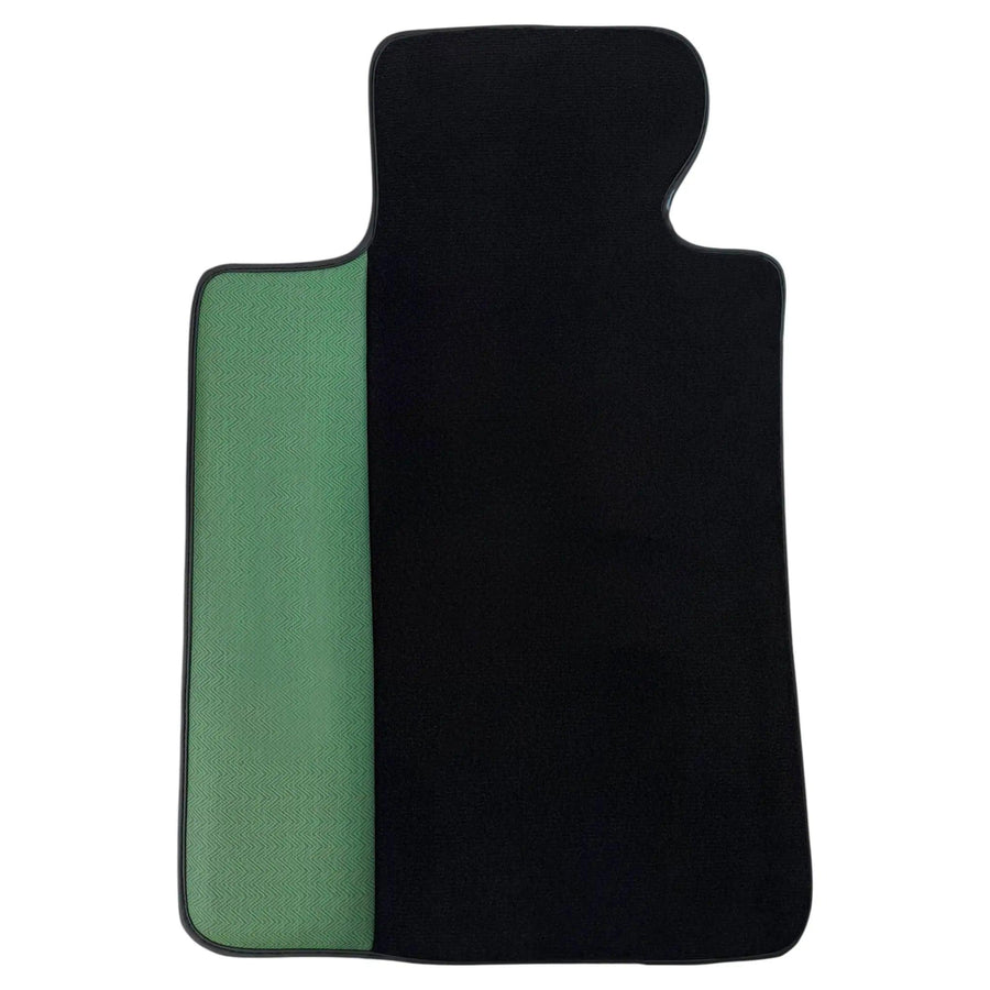 Black Floor Mats for BMW Gran Tourer F46 (2015-2022) 7 Seats | Green Leather Borders