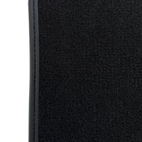 Black Floor Mats for BMW 1 Series F70 | Green Leather Borders