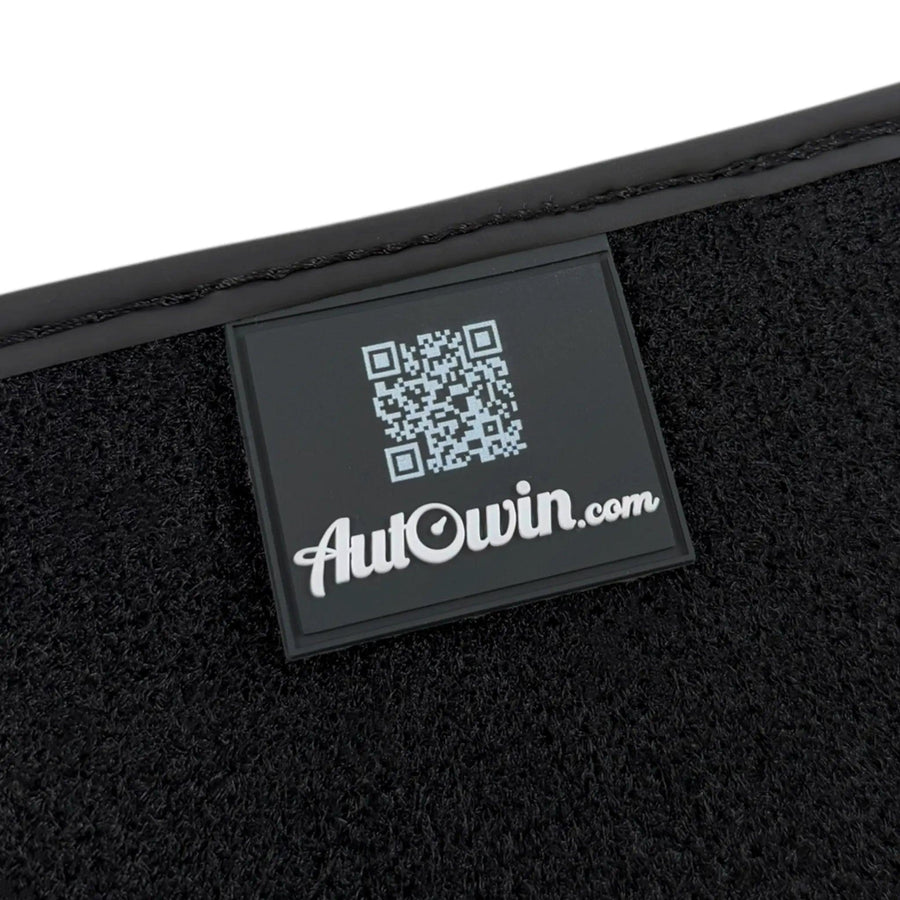 Black Floor Mats for BMW Gran Tourer F46 (2015-2022) 7 Seats | Green Leather Borders