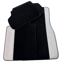 Black Floor Mats for BMW G61 (2023-2026) Touring with Gray Leather Borders