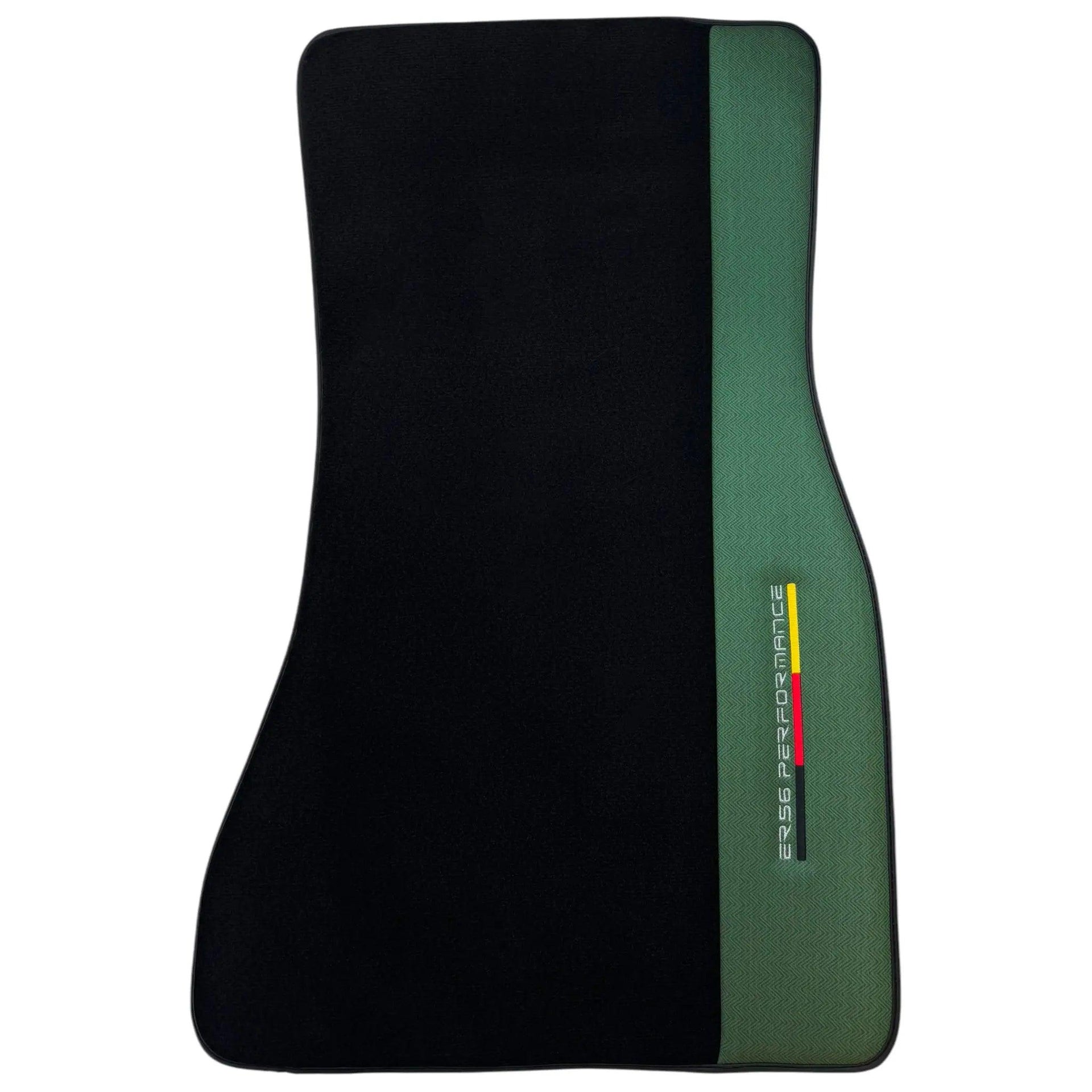 Black Floor Mats for BMW U06 (2022-2026) with Green Leather ER56 Performance