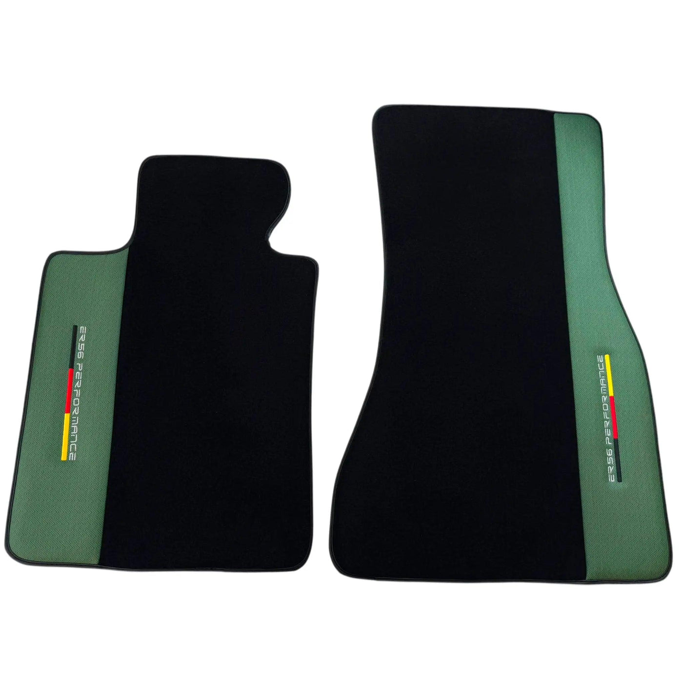 Black Floor Mats for BMW 1 Series F70 with Green Leather ER56 Performance