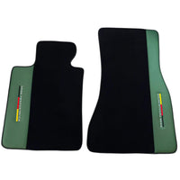 Black Floor Mats for BMW Gran Tourer F46 (2015-2022) 7 Seats with Green Leather ER56 Performance