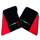 Black Floor Mats for Ferrari 296 GTS with Red Alcantara Borders | Italian Edition - AutoWin