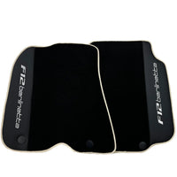 Black Floor Mats for Ferrari F12 Berlinetta (2012-2022) with Leather - AutoWin