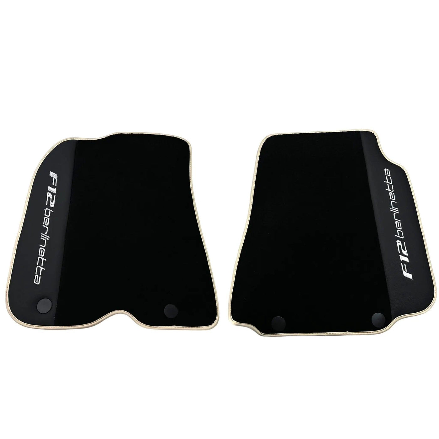 Black Floor Mats for Ferrari F12 Berlinetta (2012-2022) with Leather - AutoWin