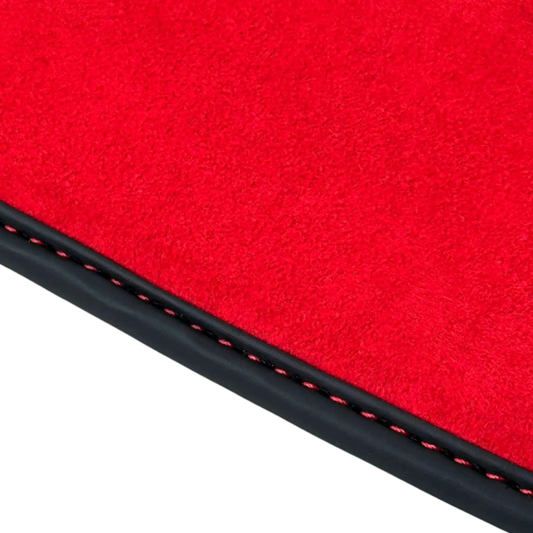 Black Floor Mats for Ferrari SF90 Stradale with Red Alcantara Borders | Italian Edition - AutoWin