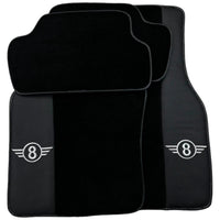 Black Floor Mats for Mini Cabrio F57 Convertible (2016-2023) with Leather - AutoWin