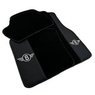 Black Floor Mats for Mini Cabrio F57 Convertible (2016-2023) with Leather - AutoWin