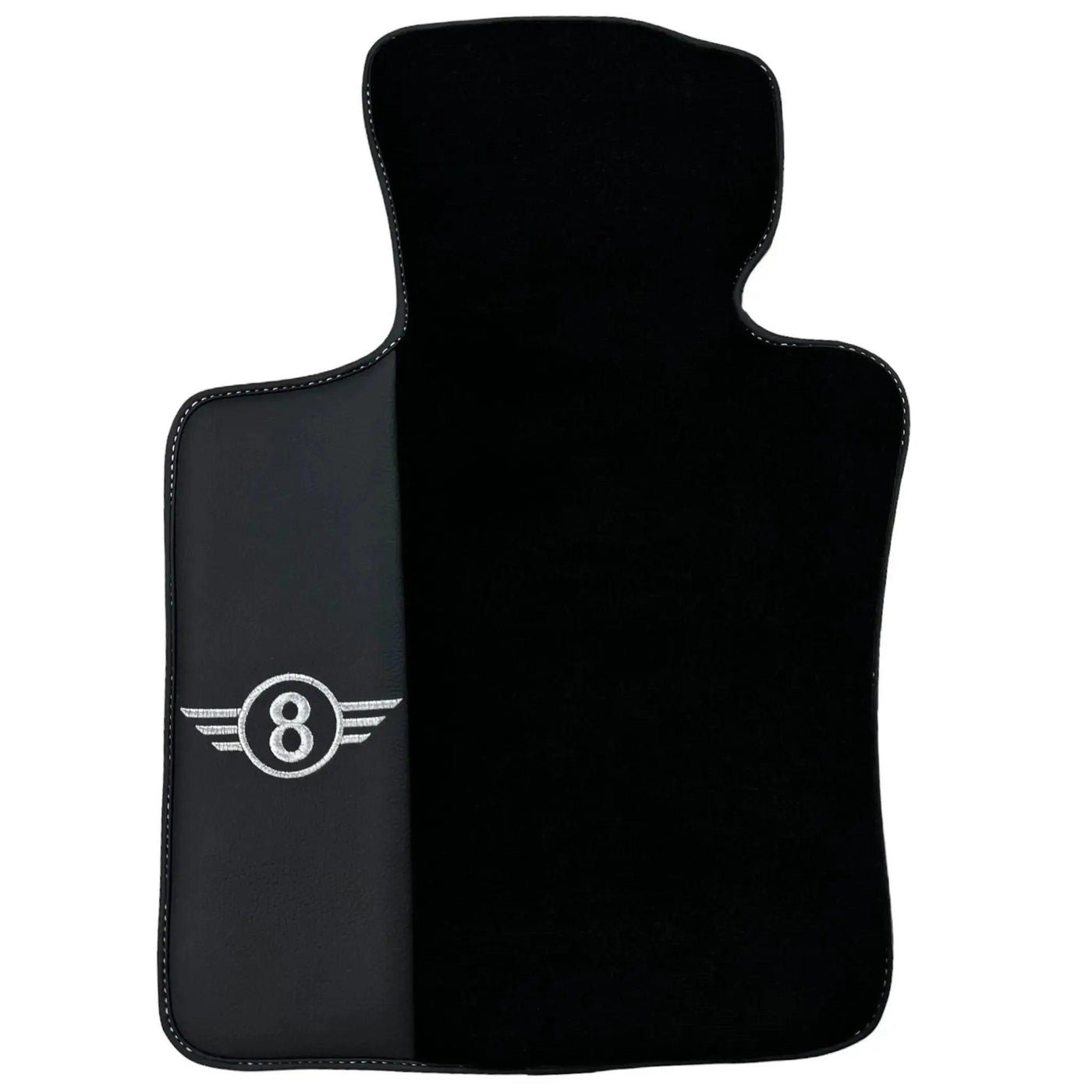 Black Floor Mats for Mini Cabrio F57 Convertible (2016-2023) with Leather - AutoWin