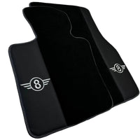 Black Floor Mats for Mini Cabrio R52 Convertible (2004-2009) with Gray Trim - AutoWin
