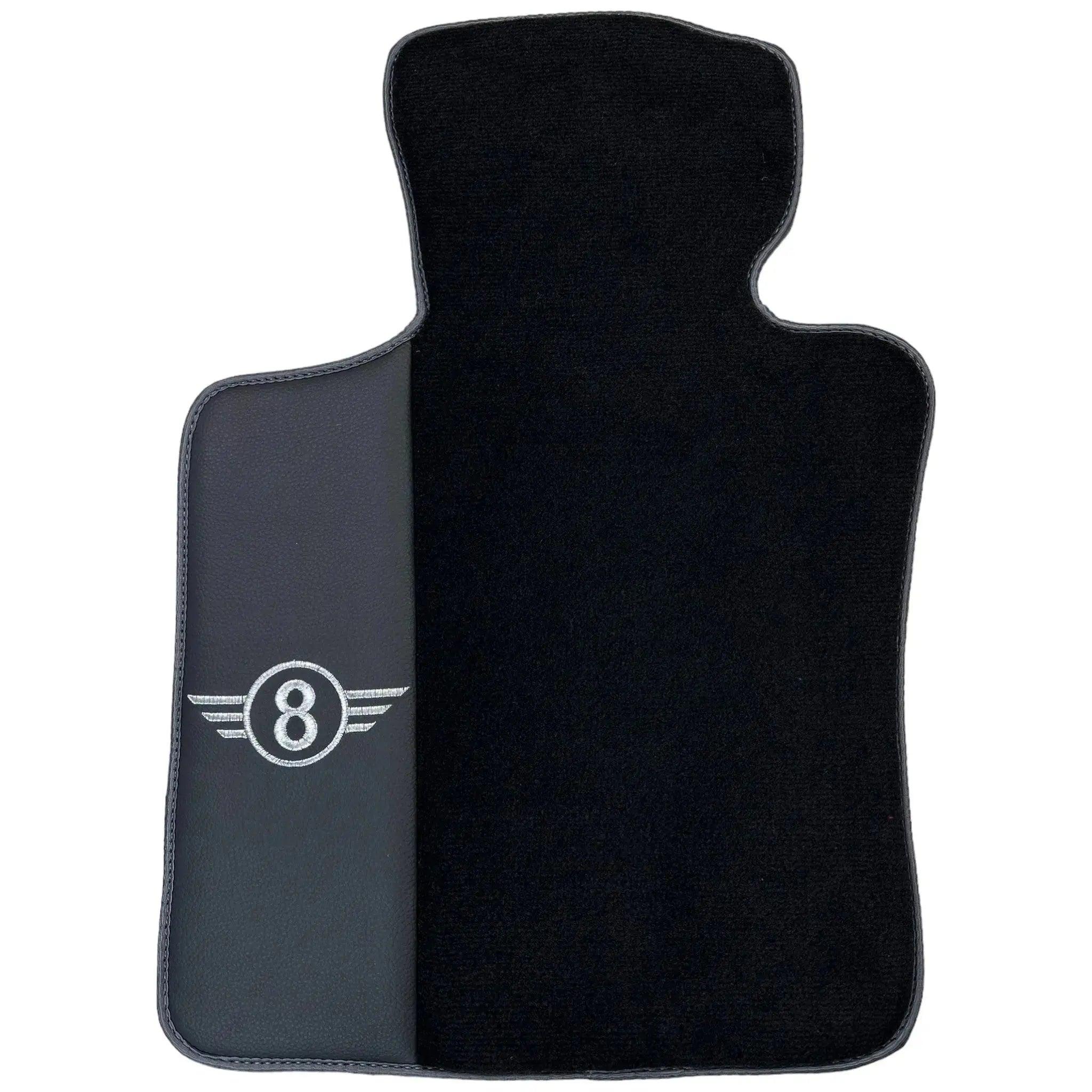 Black Floor Mats for Mini Cabrio R56 Convertible (2009-2016) with Gray Trim - AutoWin