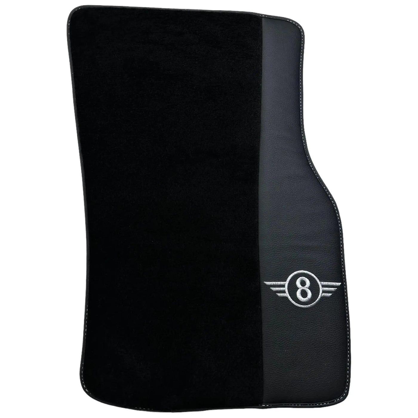Black Floor Mats for Mini Cabrio R57 Convertible (2009-2016) with Leather - AutoWin