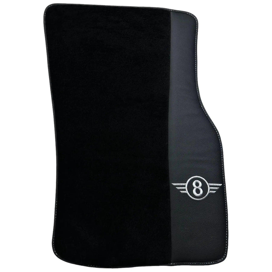 Black Floor Mats for Mini Clubman F54 (2019-2023) with Leather - AutoWin