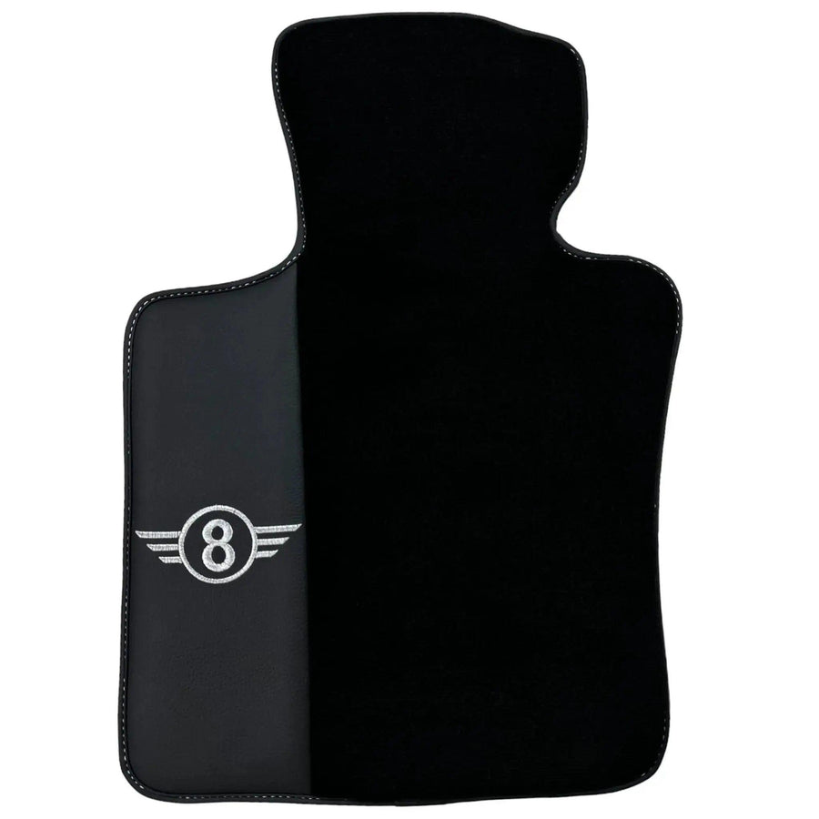 Black Floor Mats for Mini Clubman R55 (2007-2015) with Leather - AutoWin