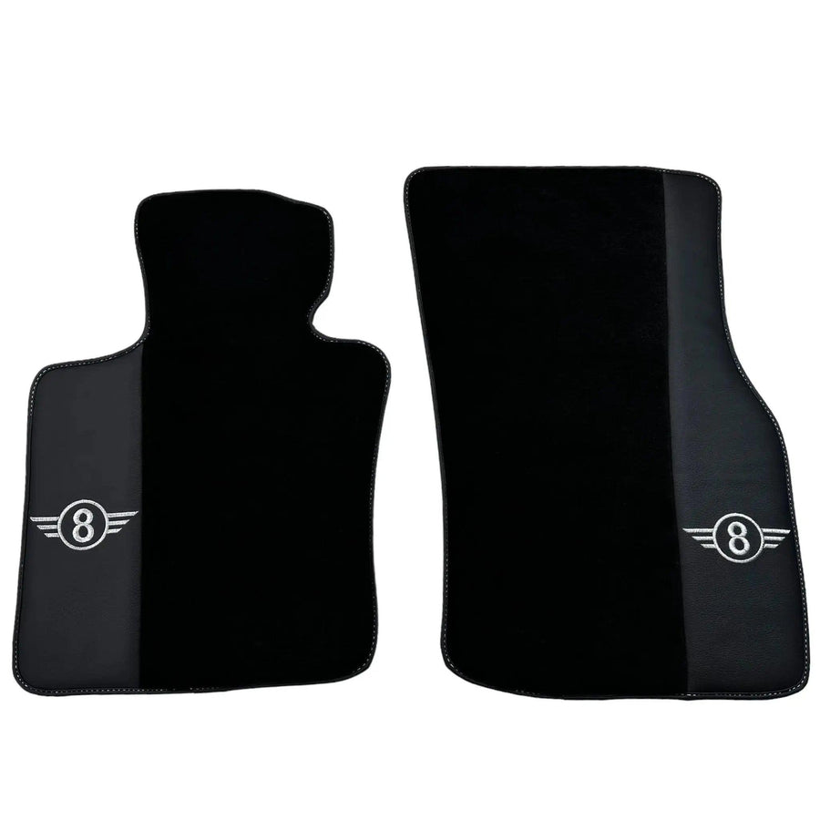 Black Floor Mats for Mini Countryman F60 (2017-2023) with Leather - AutoWin
