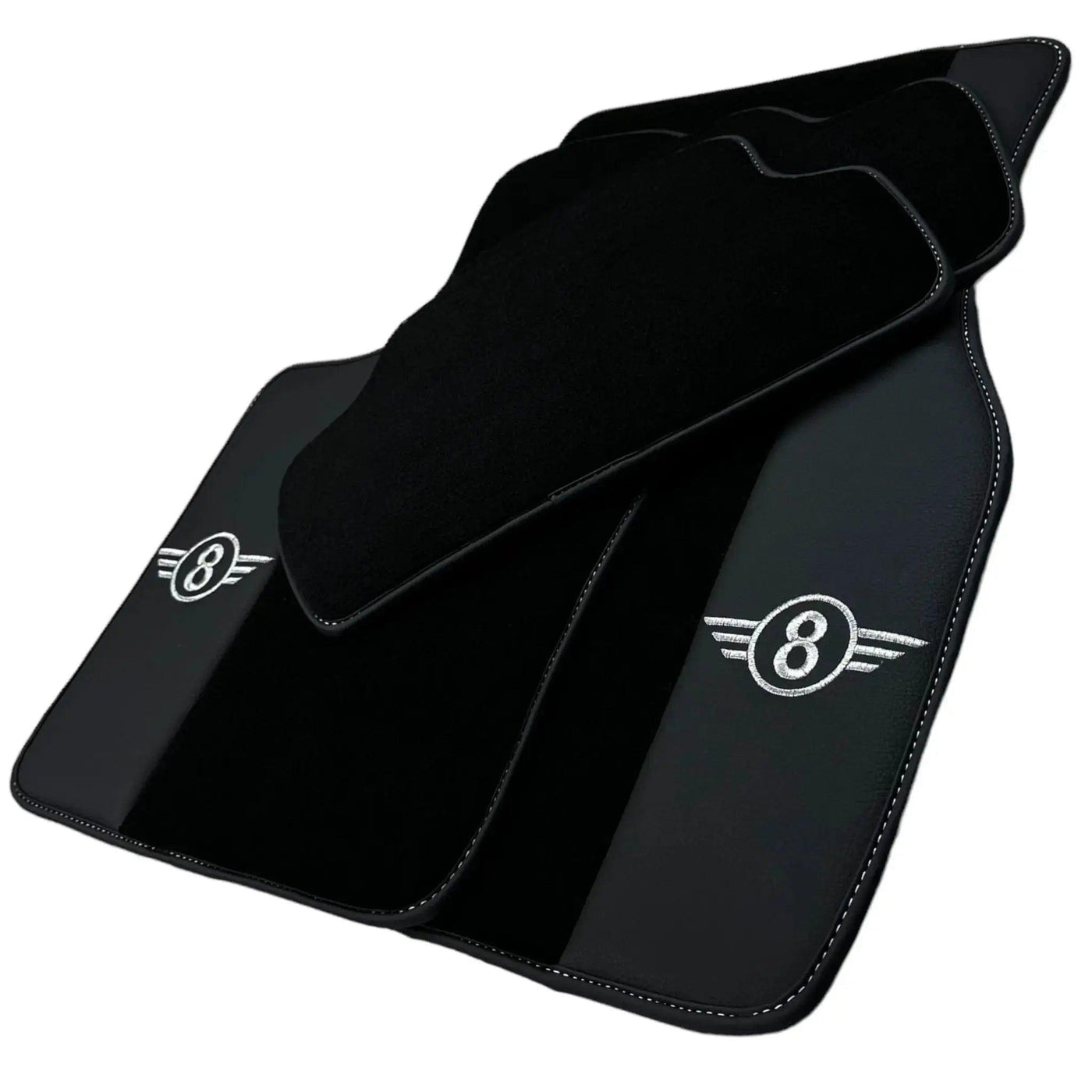Black Floor Mats for Mini Countryman R60 (2010-2017) with Leather - AutoWin