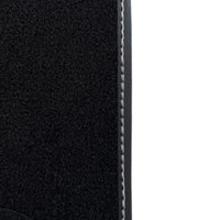 Black Floor Mats for Rolls Royce Phantom Drophead Coupe 2007-2016 with Gray Leather Borders