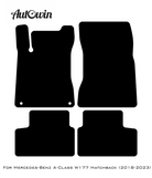 Black Leather Floor Mats For Mercedes Benz A-Class W176 (2012-2018) | ER56 Design - AutoWin