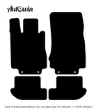 Black Leather Floor Mats For Mercedes Benz CL-Class C215 Coupe (1999-2006) | ER56 Design - AutoWin