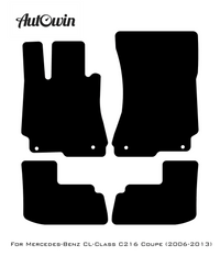 Black Leather Floor Mats For Mercedes Benz CL-Class C216 Coupe (2006-2013) | ER56 Design - AutoWin
