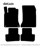 Black Leather Floor Mats For Mercedes Benz CLA-Class X117 Shooting Brake (2015-2019) | ER56 Design - AutoWin