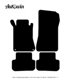 Black Leather Floor Mats For Mercedes Benz CLC-Class CL203 (2008 - 2011) | ER56 Design - AutoWin
