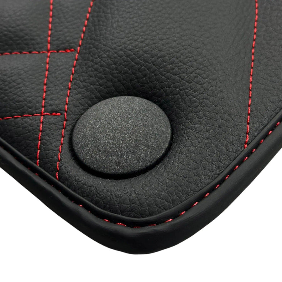 Black Leather Floor Mats For Mercedes Benz CLK-Class C209 Coupe (2002-2009) | ER56 Design - AutoWin