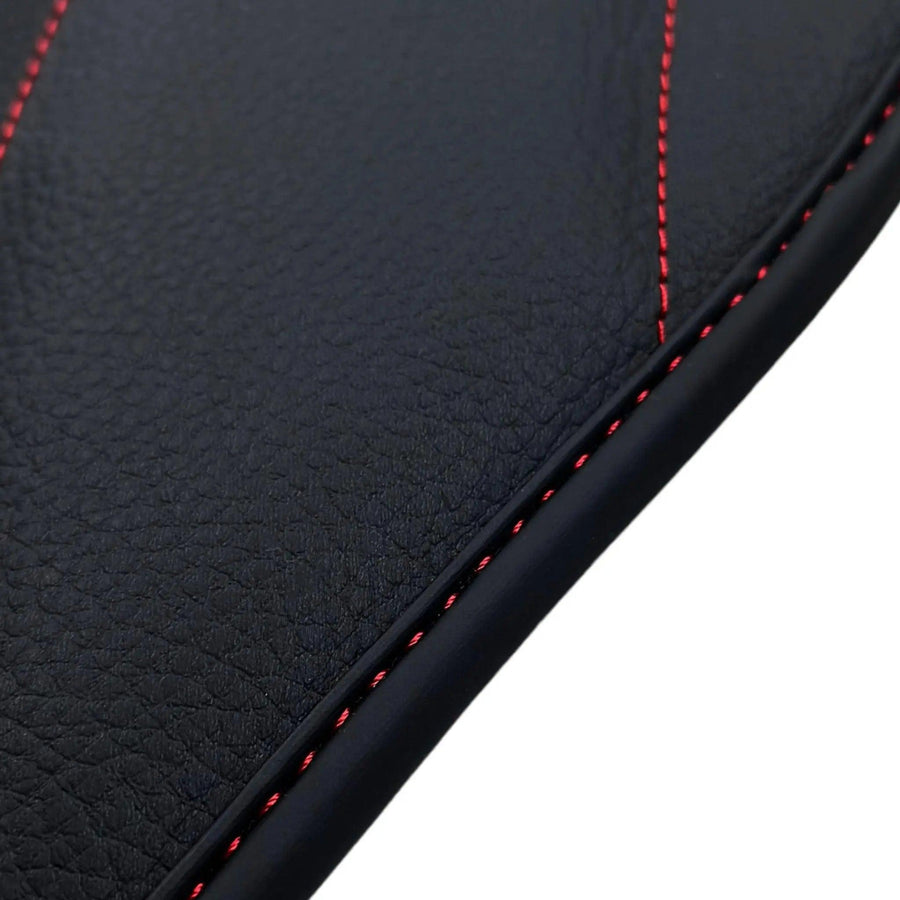 Black Leather Floor Mats For Mercedes Benz CLK-Class C209 Coupe (2002-2009) | ER56 Design - AutoWin