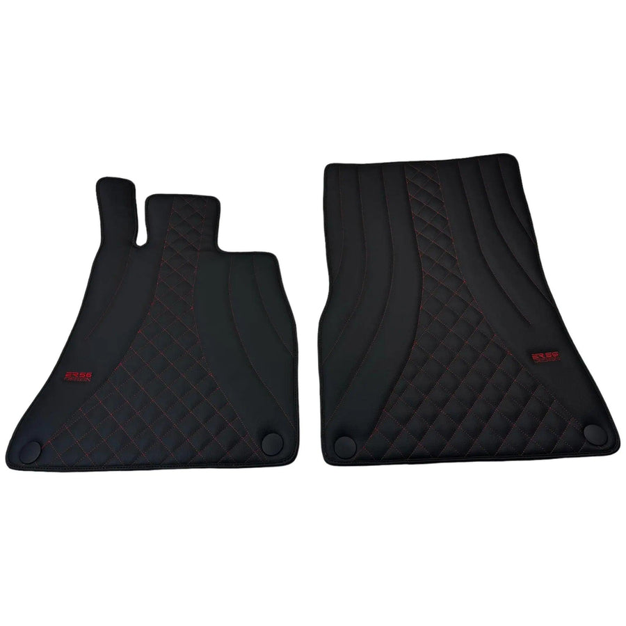 Black Leather Floor Mats For Mercedes Benz CLS-Class C218 Coupe (2011-2014) | ER56 Design - AutoWin