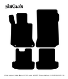 Black Leather Floor Mats For Mercedes Benz E-Class A207 Convertible (2010-2013) | ER56 Design - AutoWin