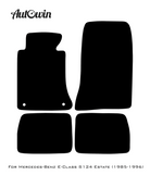 Black Leather Floor Mats For Mercedes Benz E-Class S124 Estate (1985-1996) | ER56 Design - AutoWin