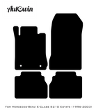 Black Leather Floor Mats For Mercedes Benz E-Class S210 Estate (1996-2003) | ER56 Design - AutoWin