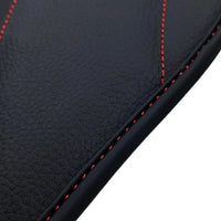 Black Leather Floor Mats For Mercedes Benz E-Class S210 Estate (1996-2003) | ER56 Design - AutoWin
