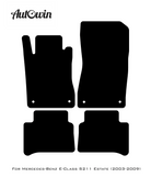 Black Leather Floor Mats For Mercedes Benz E-Class S211 Estate (2003-2009) | ER56 Design - AutoWin