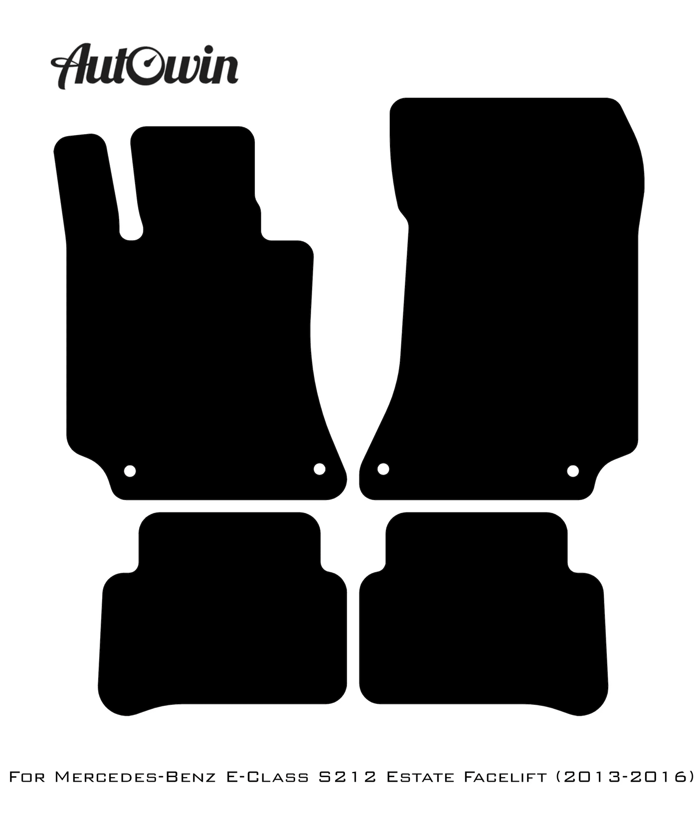 Black Leather Floor Mats For Mercedes Benz E-Class S212 Estate Facelift (2013-2016) | ER56 Design - AutoWin