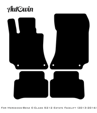 Black Leather Floor Mats For Mercedes Benz E-Class S212 Estate Facelift (2013-2016) | ER56 Design - AutoWin