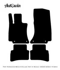 Black Leather Floor Mats For Mercedes Benz E-Class W214 Sedan (2023-2024) Hybrid | ER56 Design - AutoWin