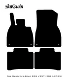 Black Leather Floor Mats For Mercedes Benz EQS-Class V297 (2021-2023) | ER56 Design - AutoWin