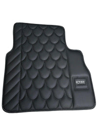 Black Leather Floor Mats For Mercedes-Benz G Class W461 (1979-2008) ER56 Design - AutoWin