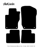 Black Leather Floor Mats For Mercedes Benz GL-Class X166 (2012-2015) | ER56 Design - AutoWin
