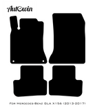 Black Leather Floor Mats For Mercedes Benz GLA-Class X156 (2013-2017) | ER56 Design - AutoWin