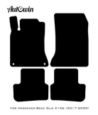 Black Leather Floor Mats For Mercedes Benz GLA-Class X156 (2017-2020) | ER56 Design - AutoWin