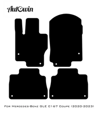 Black Leather Floor Mats For Mercedes Benz GLE-Class C167 Coupe (2020-2023) | ER56 Design - AutoWin