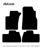 Black Leather Floor Mats For Mercedes Benz M-Class W163 (1997-2005) | ER56 Design - AutoWin